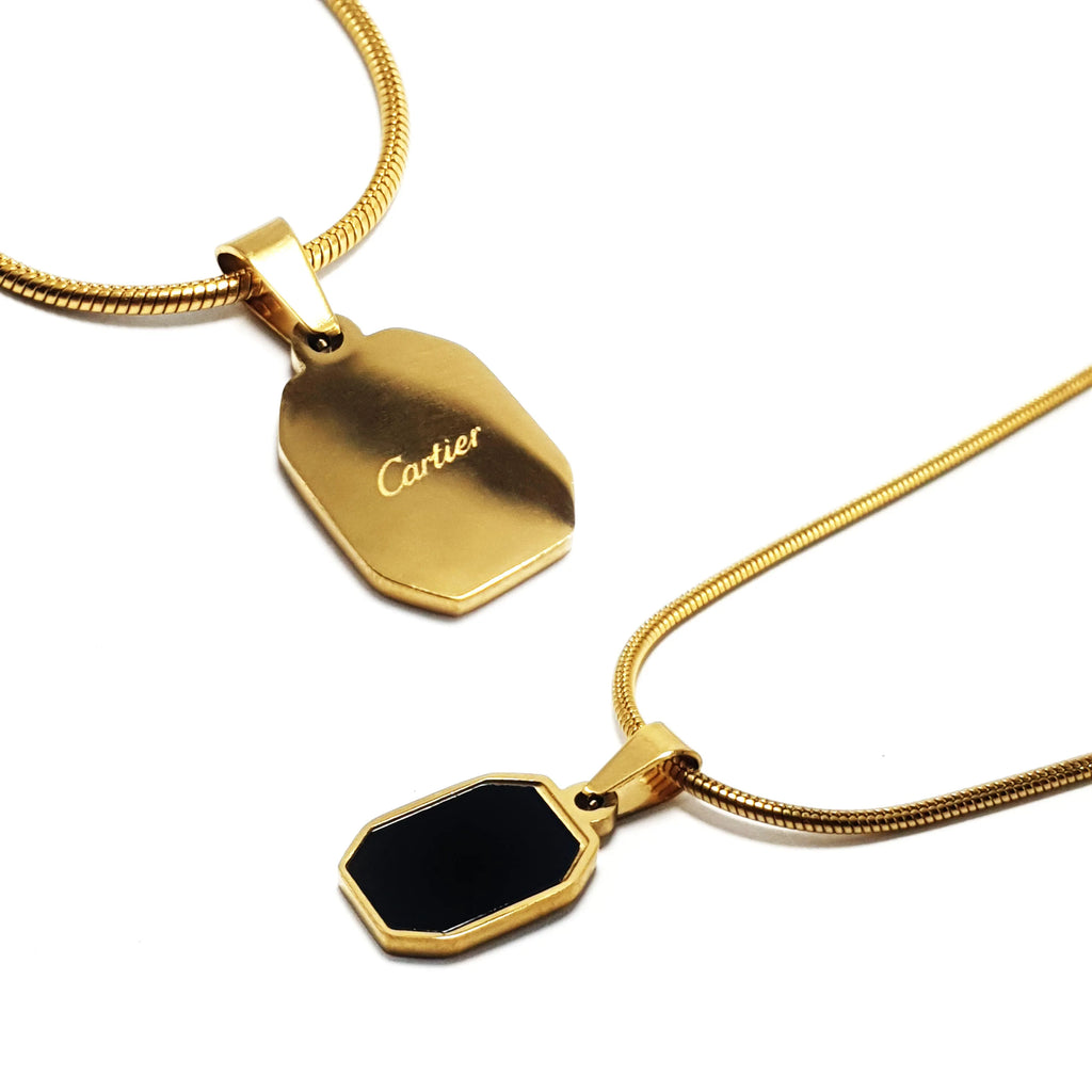 Cartier Onyx Pendant Golden