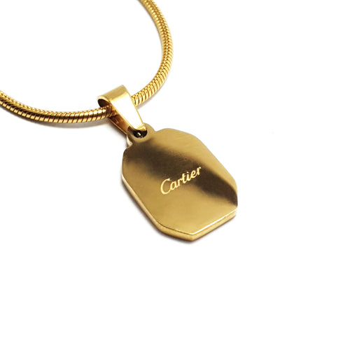Cartier Onyx Pendant Golden