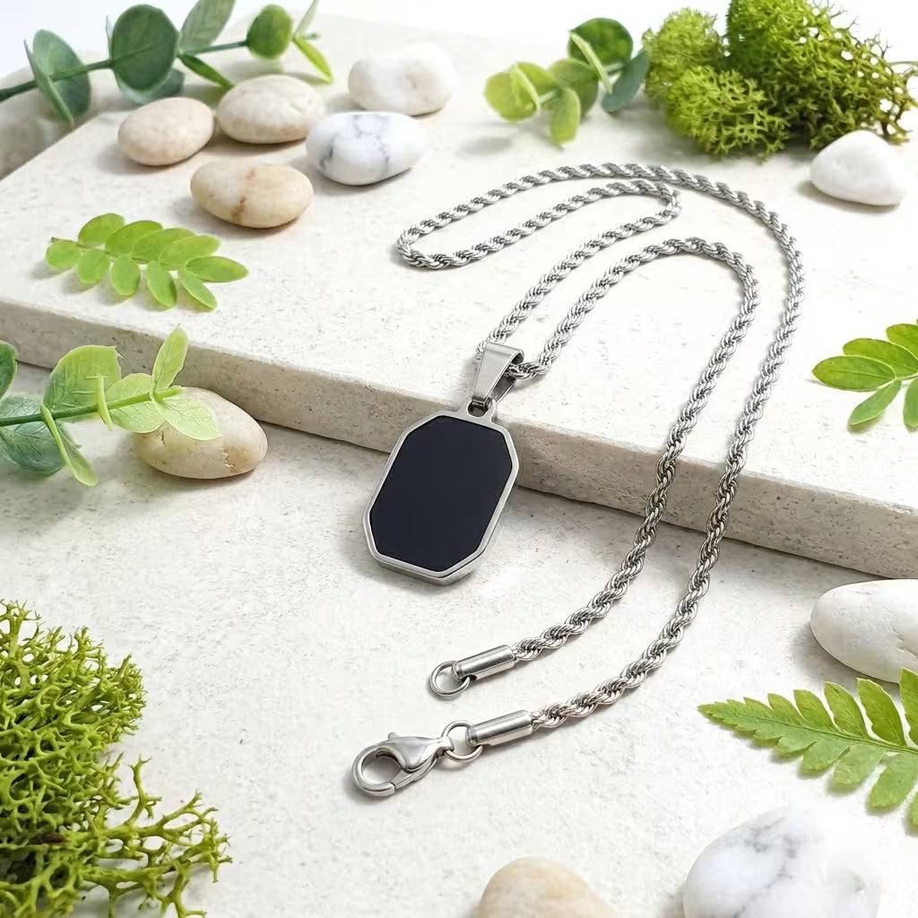 Onyx Pendant (Silver-Black)