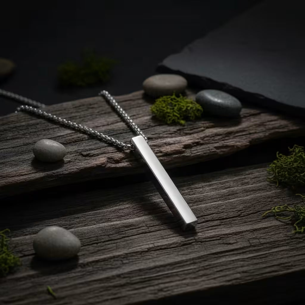 Silver Straight Bar Pendant