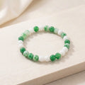 Tree Grain & White Agate Stone Bracelet